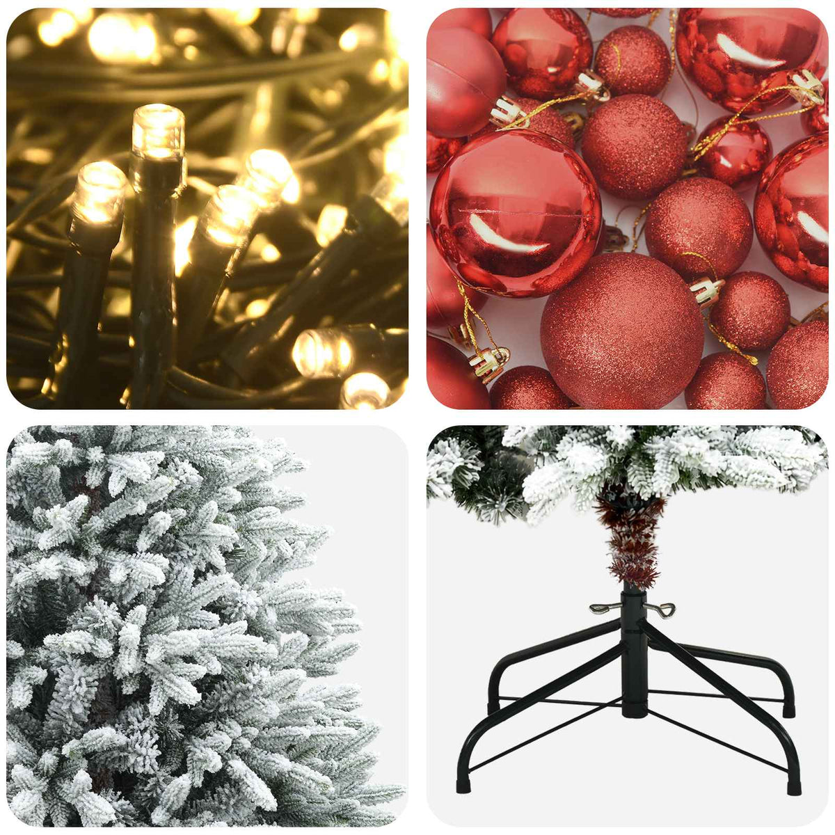 vidaXL Artificial Christmas Tree with Bauble 120 cm 150 LEDs