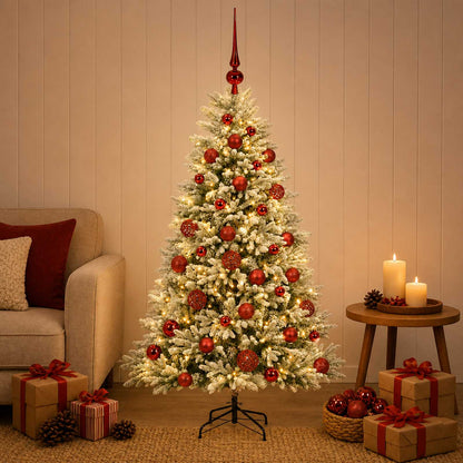 vidaXL Artificial Christmas Tree with Bauble 120 cm 150 LEDs
