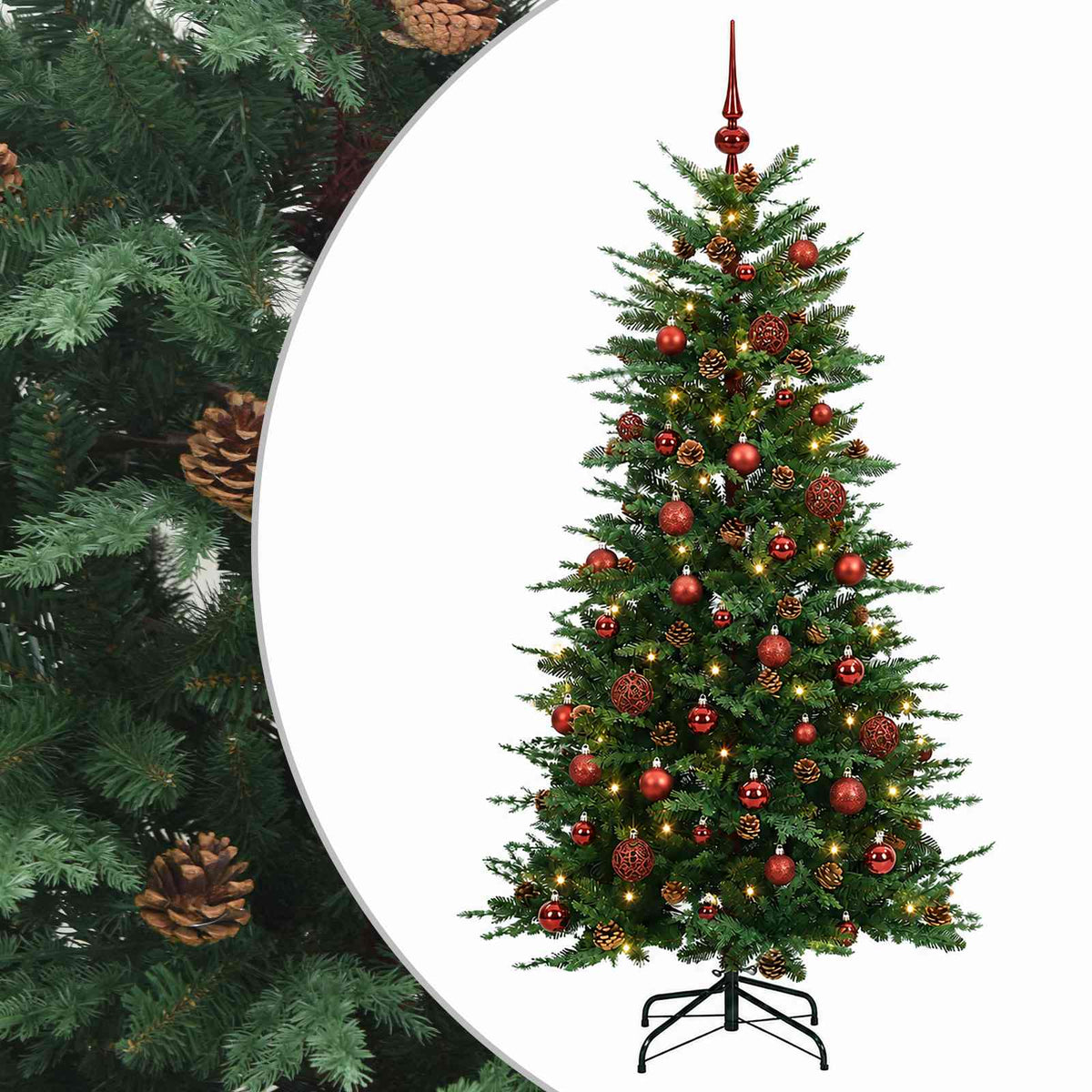 vidaXL Artificial Hinged Christmas Tree 120 cm 150 LEDs Warm White