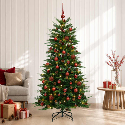 vidaXL Artificial Hinged Christmas Tree 150 cm 150 LEDs Warm White