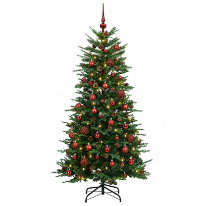 vidaXL Artificial Hinged Christmas Tree 150 cm 150 LEDs Warm White