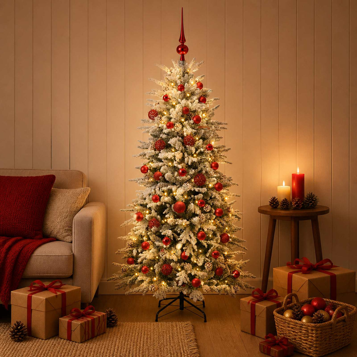 vidaXL Artificial Hinged Christmas Tree 120 cm 150 LEDs Warm White