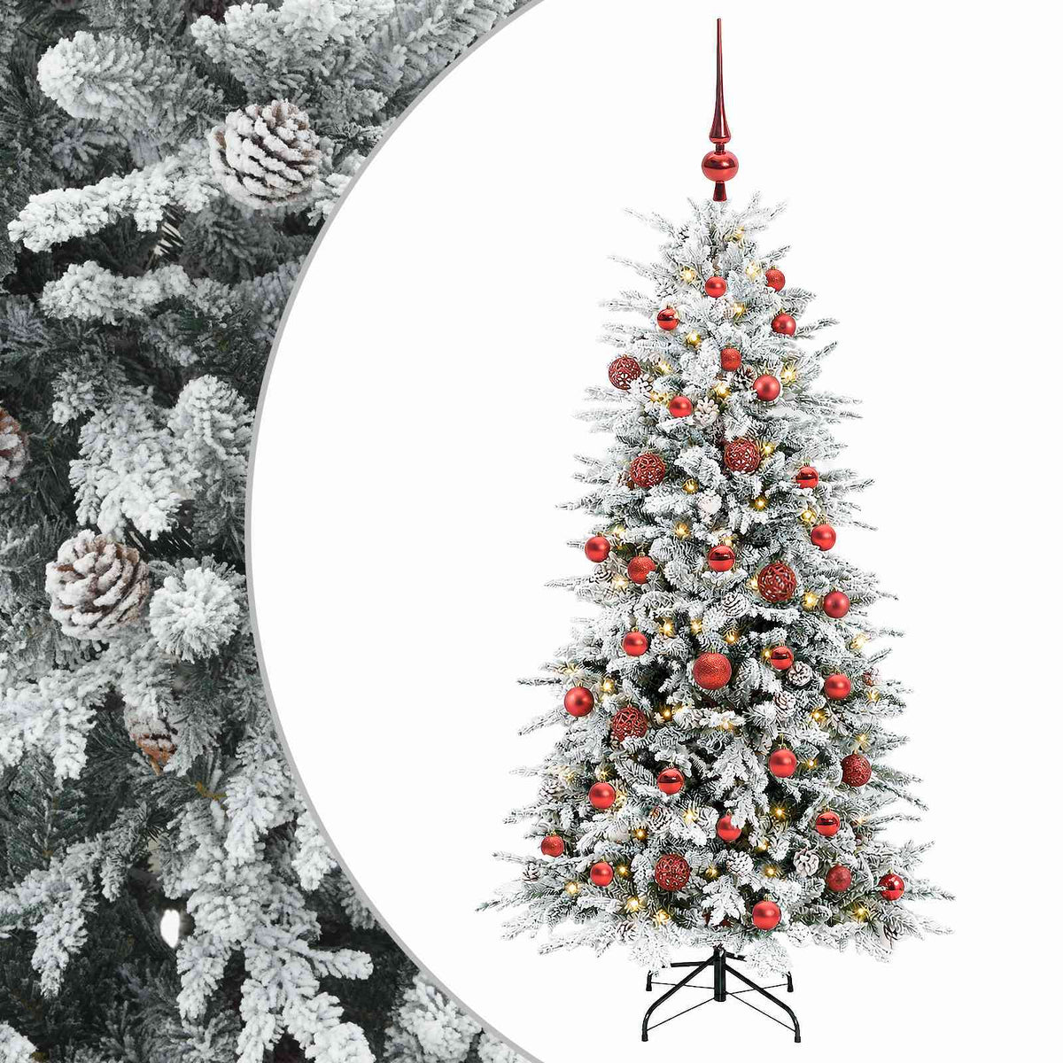 vidaXL Artificial Hinged Christmas Tree 150 cm 150 LEDs Warm White