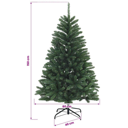 vidaXL Artificial Christmas Tree Mid-green with Bauble 150 cm 150 LEDs