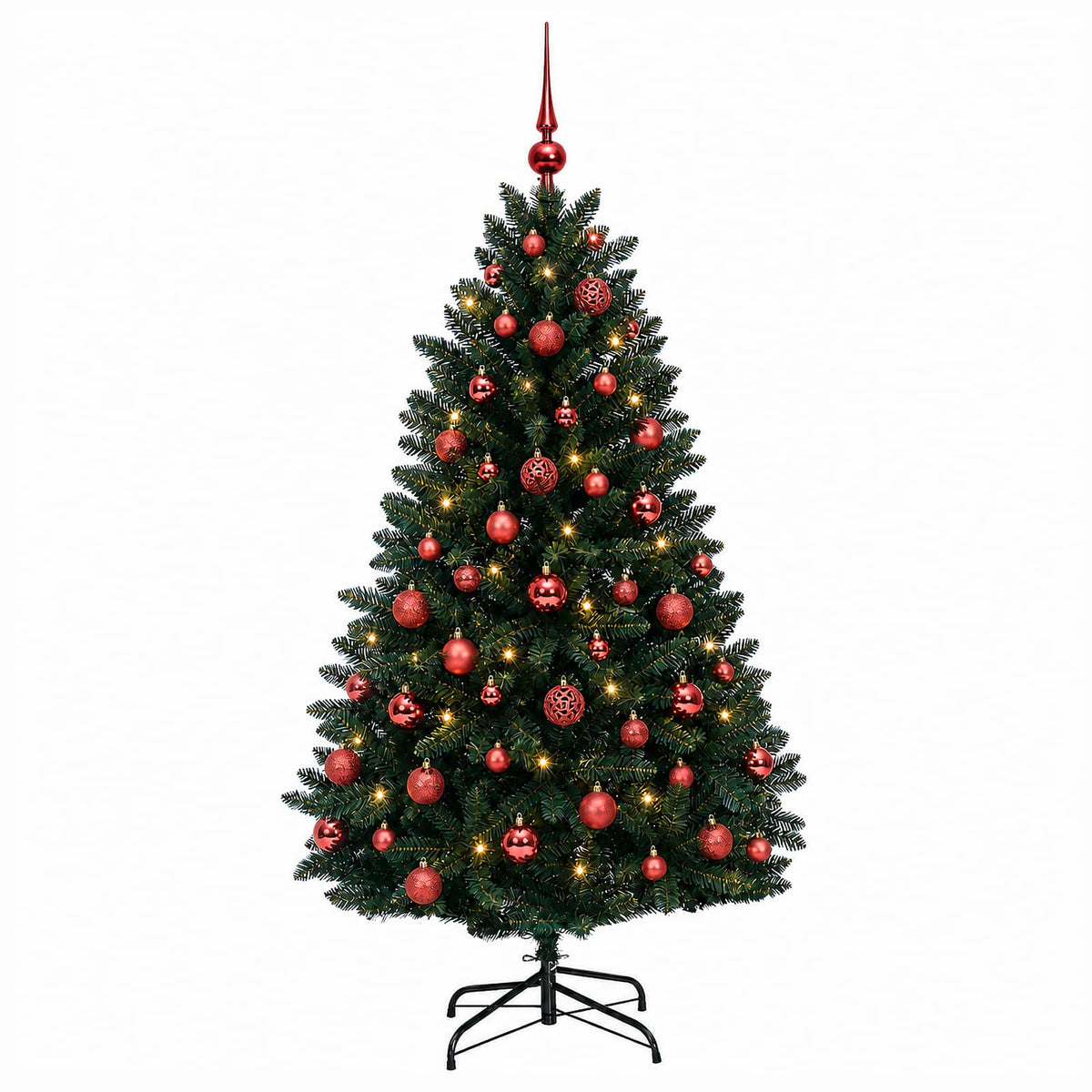 vidaXL Artificial Christmas Tree Dark Green with Bauble 150 cm