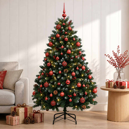 vidaXL Artificial Christmas Tree Green with Bauble 150 cm 150 LEDs