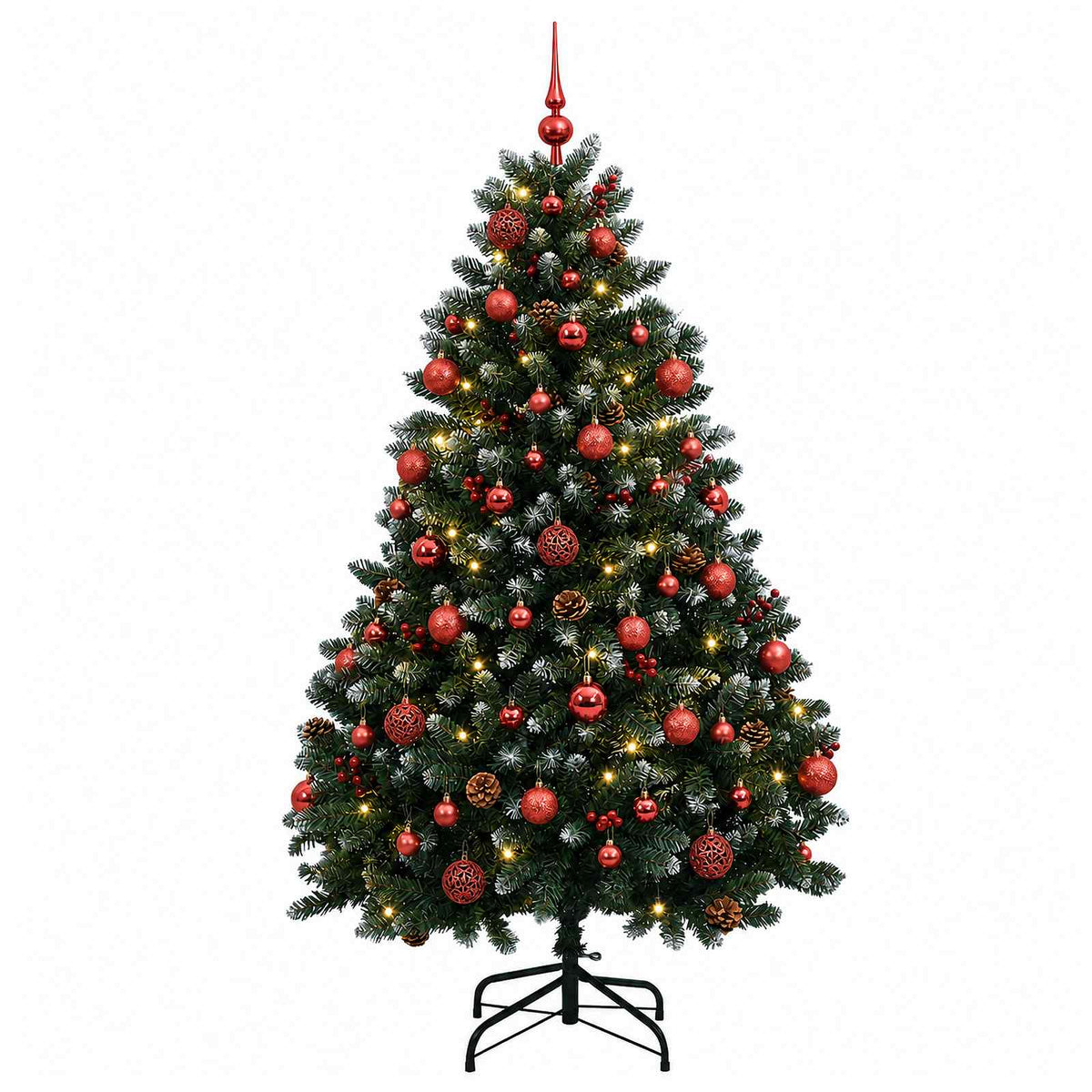 vidaXL Artificial Christmas Tree Green with Bauble 150 cm 150 LEDs