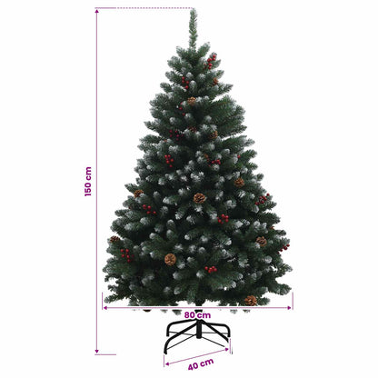 vidaXL Artificial Christmas Tree Green with Bauble 150 cm 150 LEDs