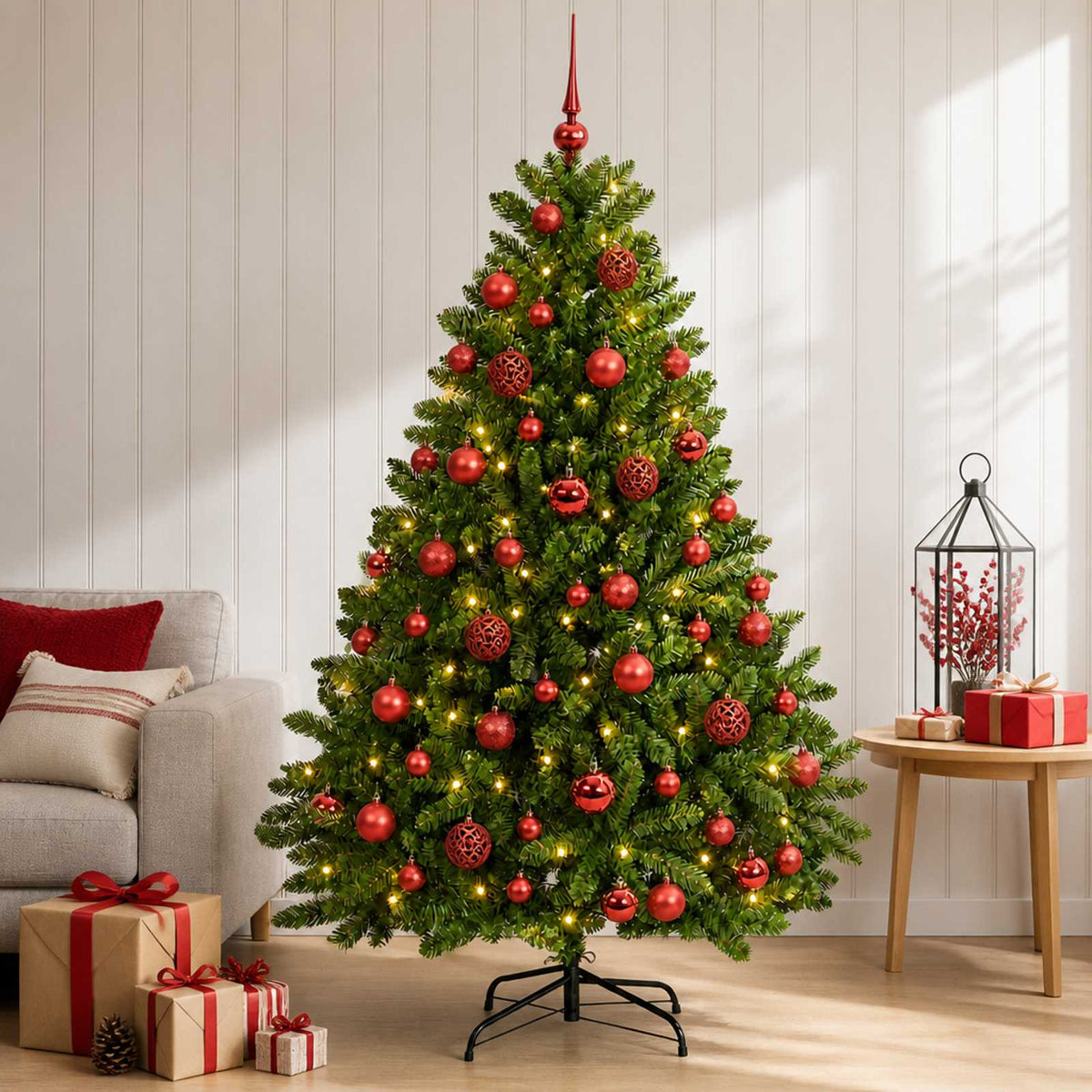 vidaXL Artificial Christmas Tree Light Green with Bauble 120 cm