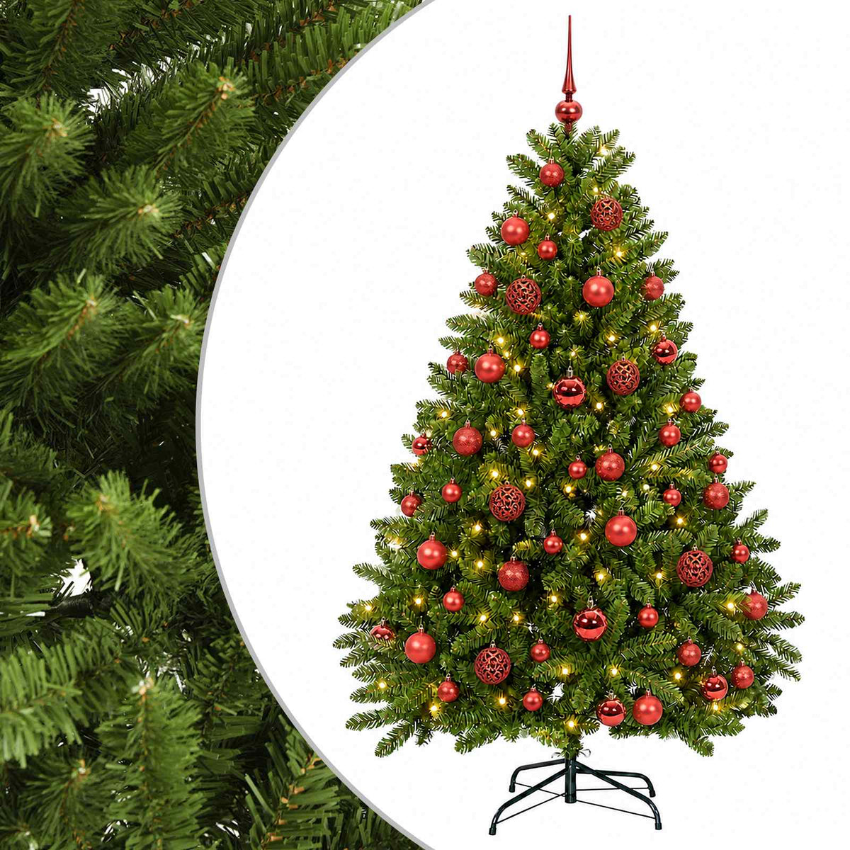 vidaXL Artificial Christmas Tree Light Green with Bauble 120 cm