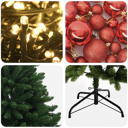 vidaXL Artificial Christmas Tree Mid-green with Ornament 120 cm