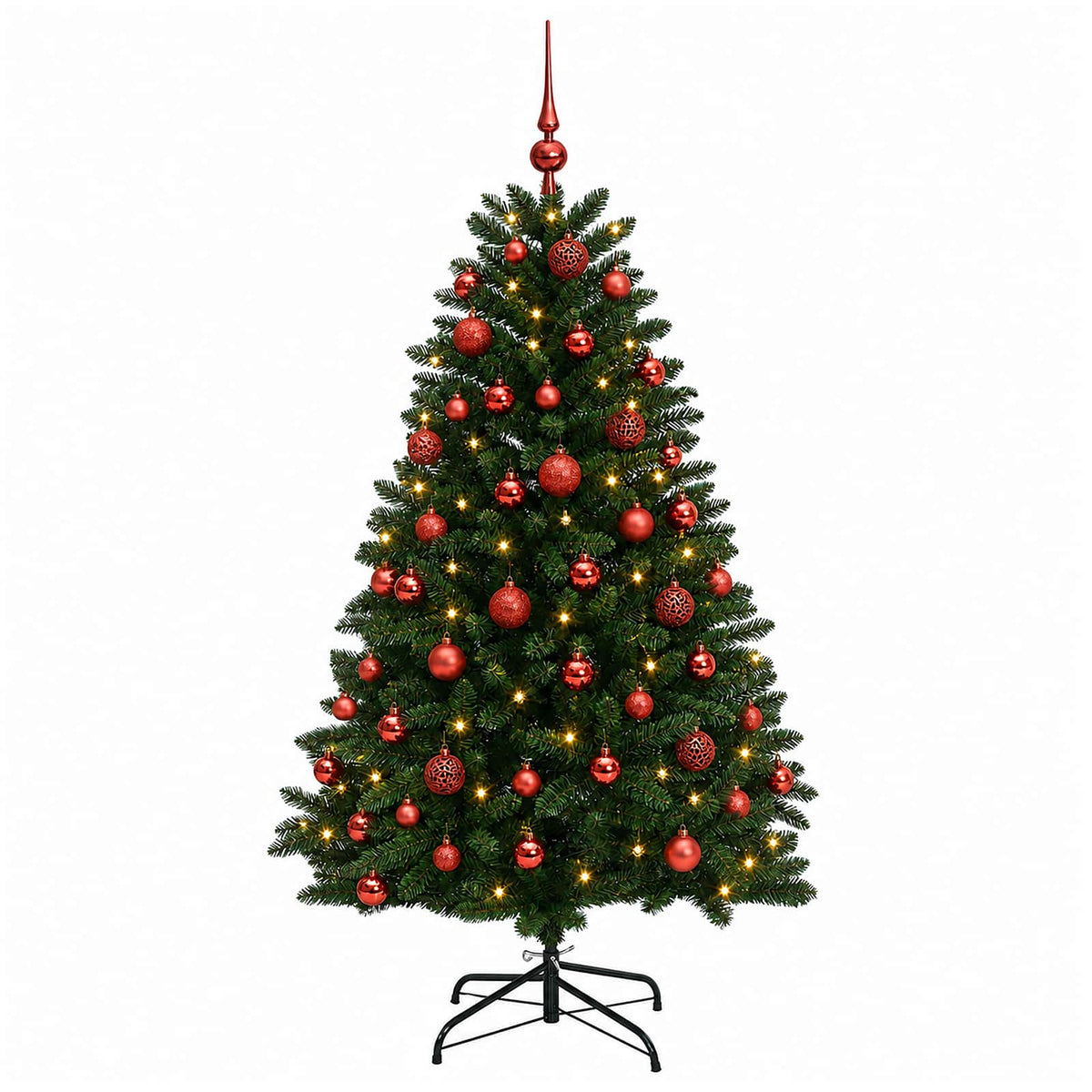 vidaXL Artificial Christmas Tree Mid-green with Ornament 120 cm
