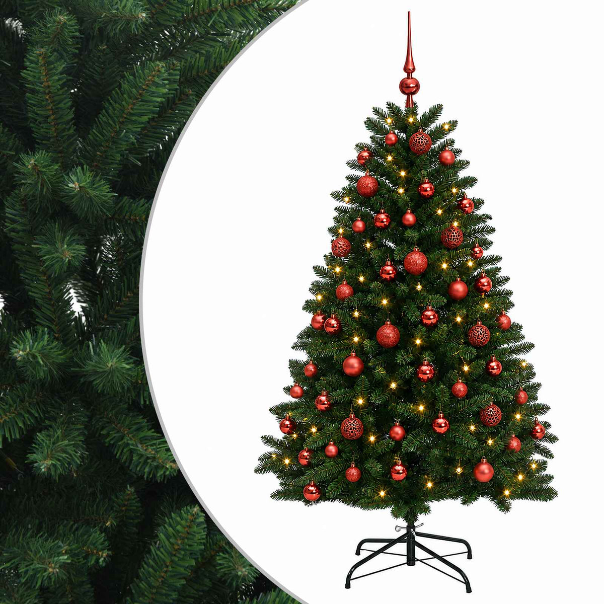 vidaXL Artificial Christmas Tree Mid-green with Ornament 150 cm