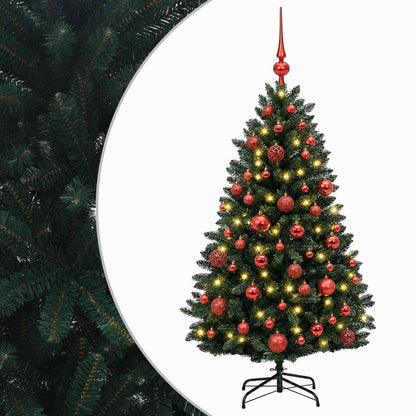 vidaXL Artificial Christmas Tree, Dark Green, with Baubles 120 cm