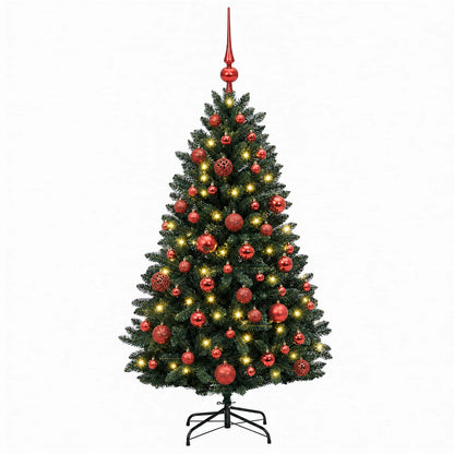 vidaXL Artificial Christmas Tree Dark Green with Baubles 150 cm