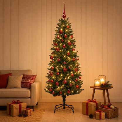 vidaXL Artificial Christmas Tree with Bauble 120 cm 150 LEDs