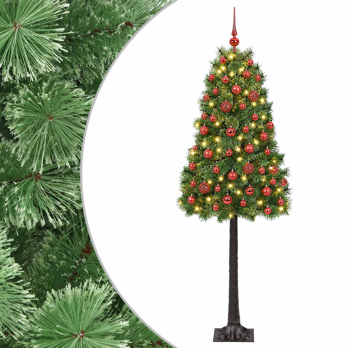 vidaXL Artificial Hinged Christmas Tree with Baubles 150 cm 150 LEDs