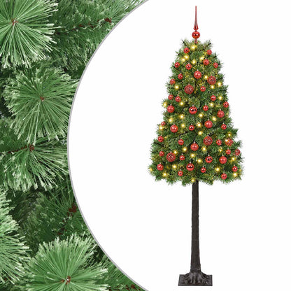 vidaXL Artificial Hinged Christmas Tree with Baubles 150 cm 150 LEDs