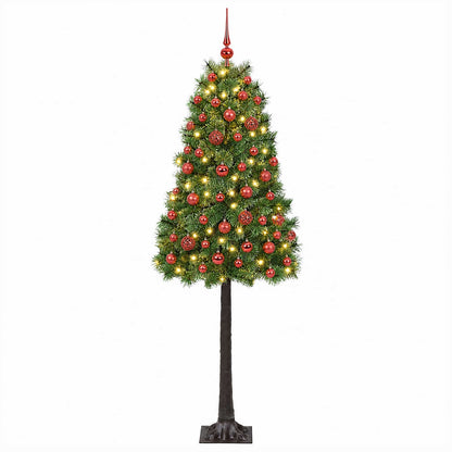vidaXL Artificial Hinged Christmas Tree with Baubles 150 cm 150 LEDs
