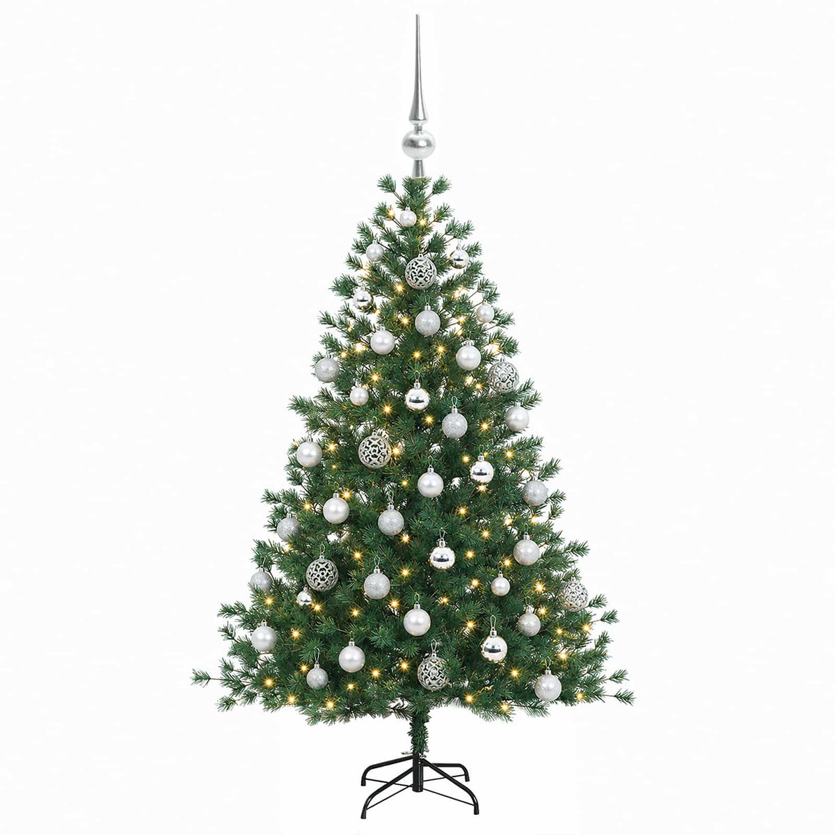 vidaXL Artificial Christmas Tree with Bauble 150 cm 150 LEDs