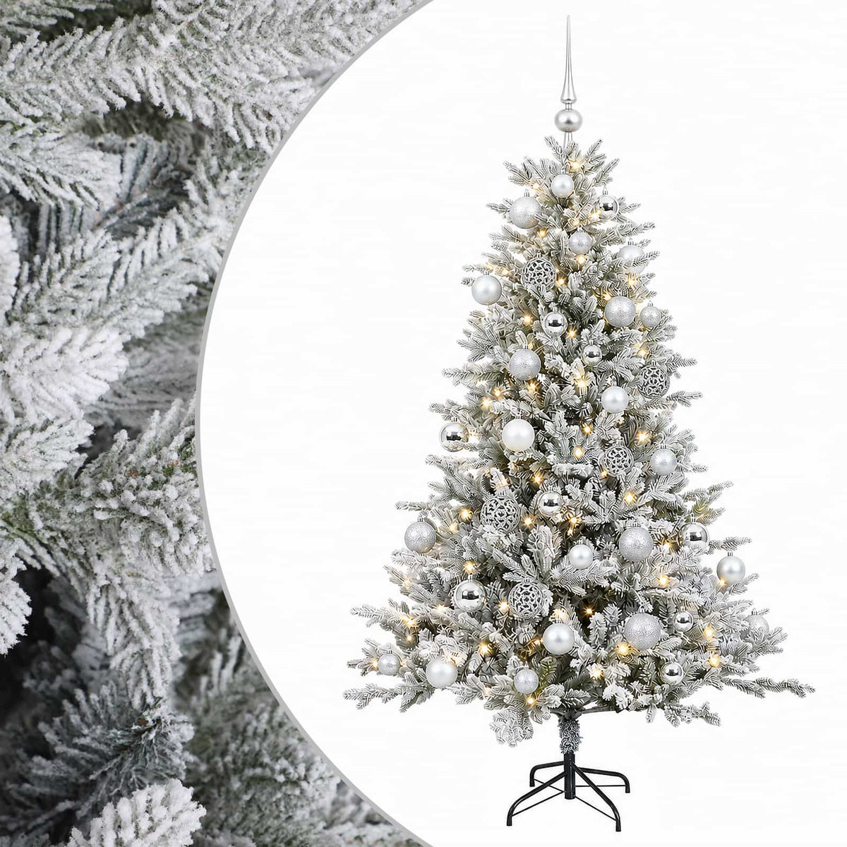 vidaXL Artificial Christmas Tree with Bauble 120 cm 150 LEDs