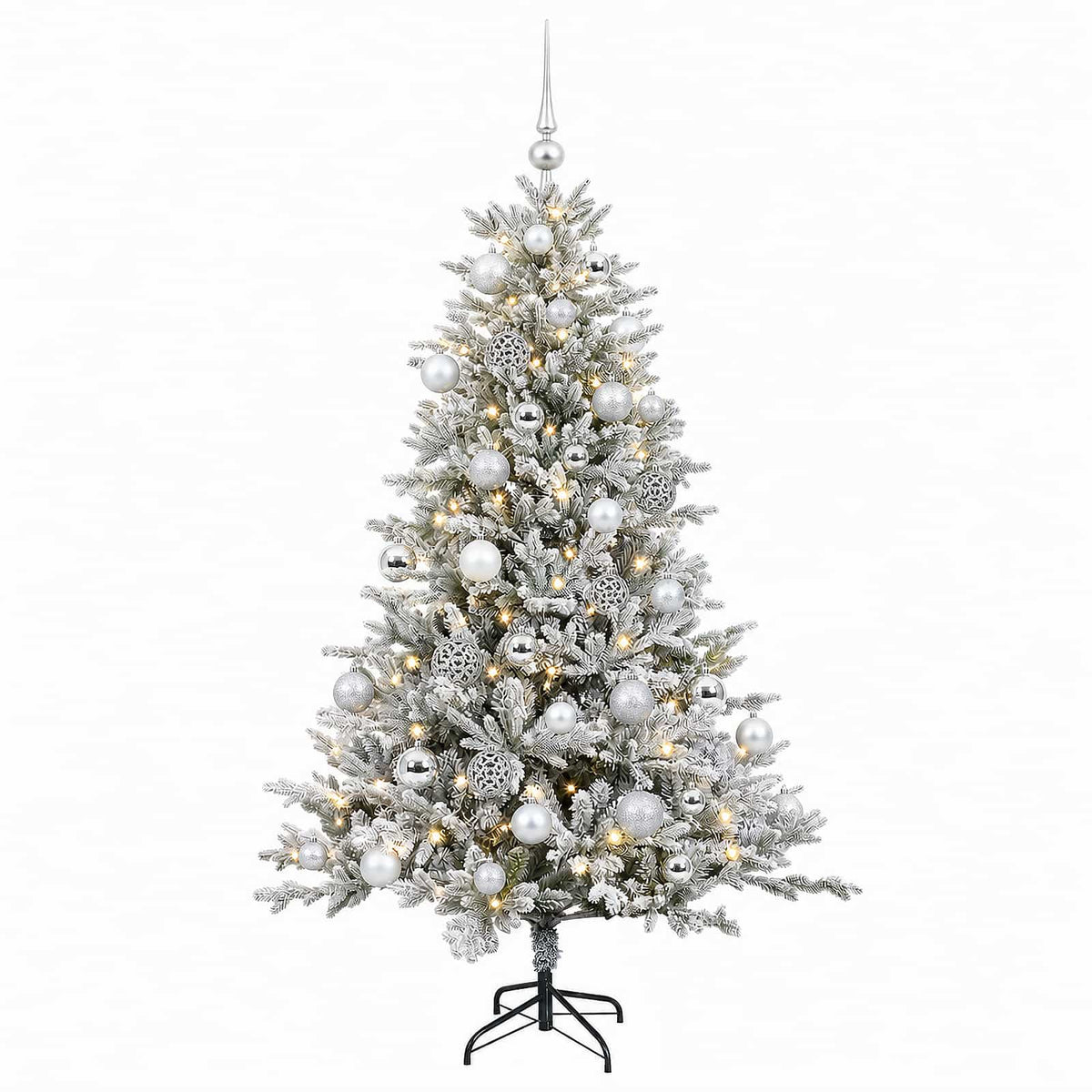 vidaXL Artificial Christmas Tree with Bauble 120 cm 150 LEDs