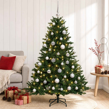vidaXL Artificial Christmas Tree with Bauble 150 cm 150 LEDs