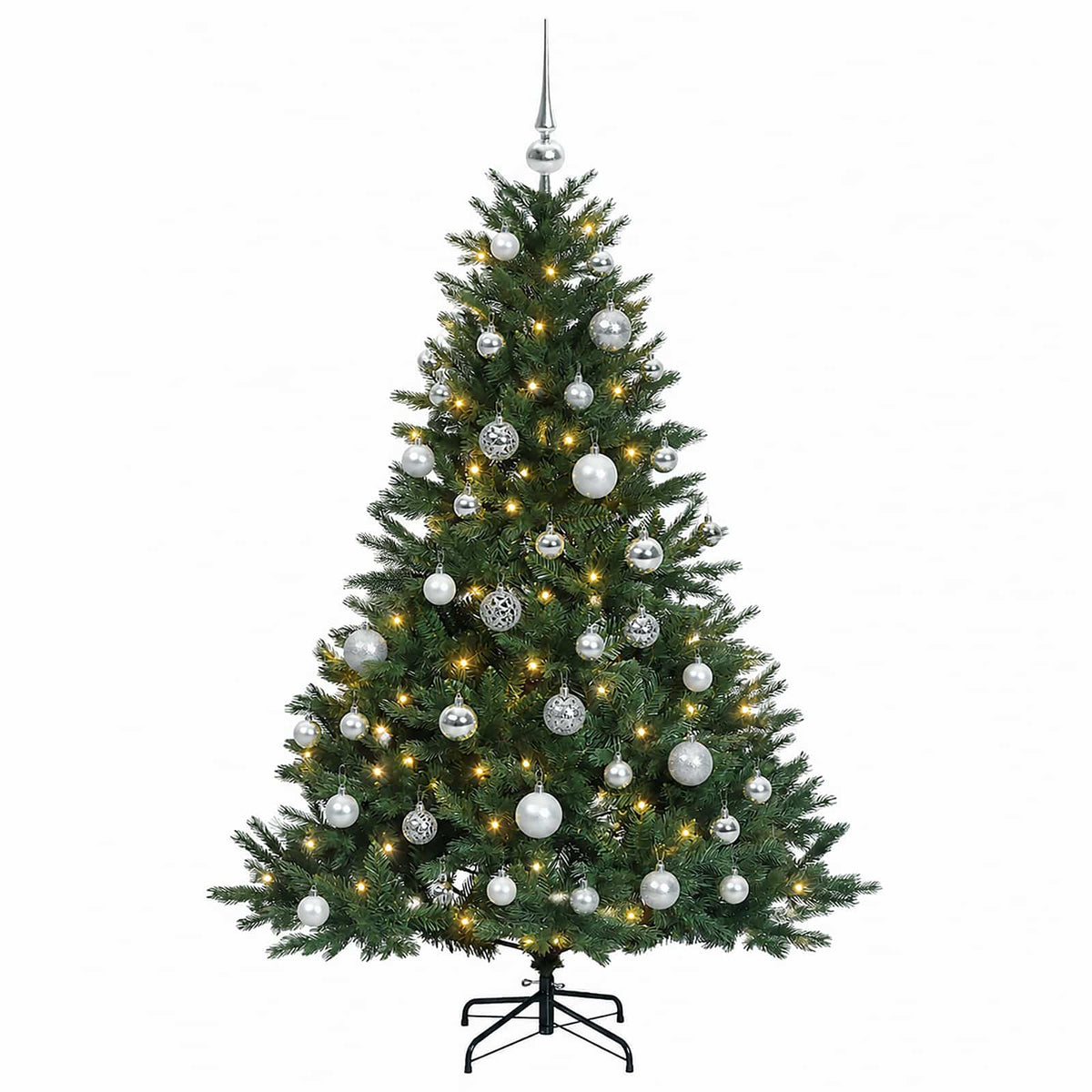 vidaXL Artificial Christmas Tree with Bauble 150 cm 150 LEDs