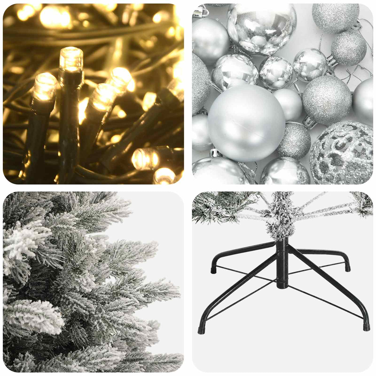 vidaXL Artificial Christmas Tree with Bauble 120 cm 150 LEDs