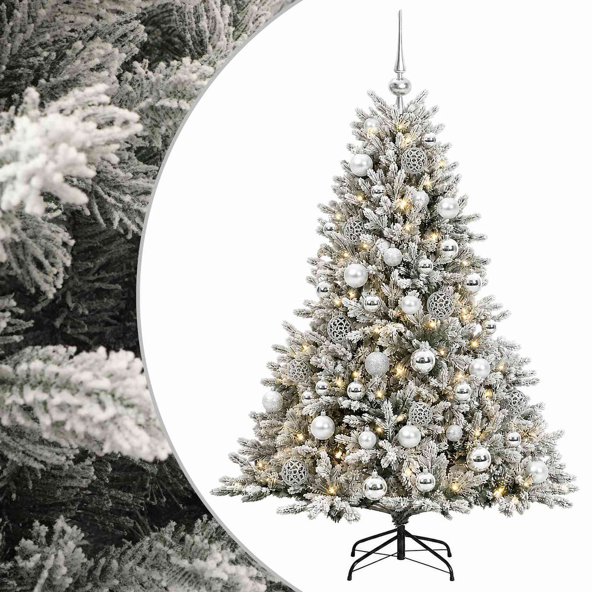vidaXL Artificial Christmas Tree with Bauble 120 cm 150 LEDs