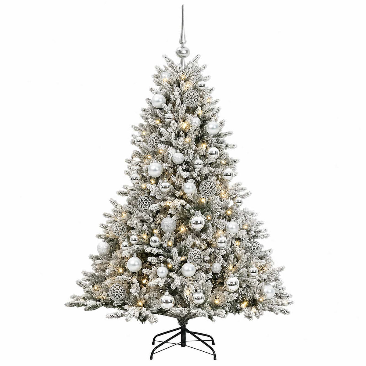 vidaXL Artificial Christmas Tree with Bauble 120 cm 150 LEDs