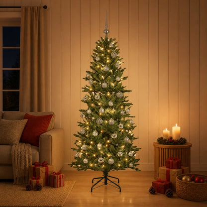 vidaXL Artificial Christmas Tree with Bauble 150 cm 150 LEDs