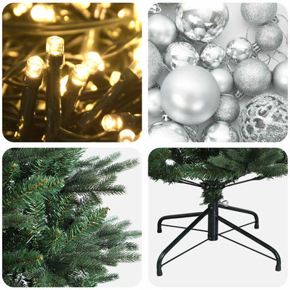 vidaXL Artificial Christmas Tree with Bauble 150 cm 150 LEDs