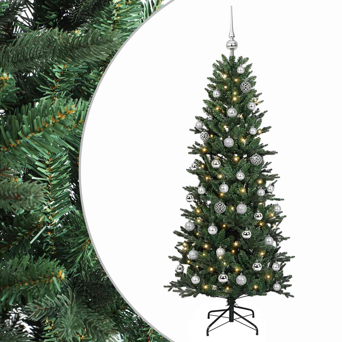 vidaXL Artificial Christmas Tree with Bauble 150 cm 150 LEDs