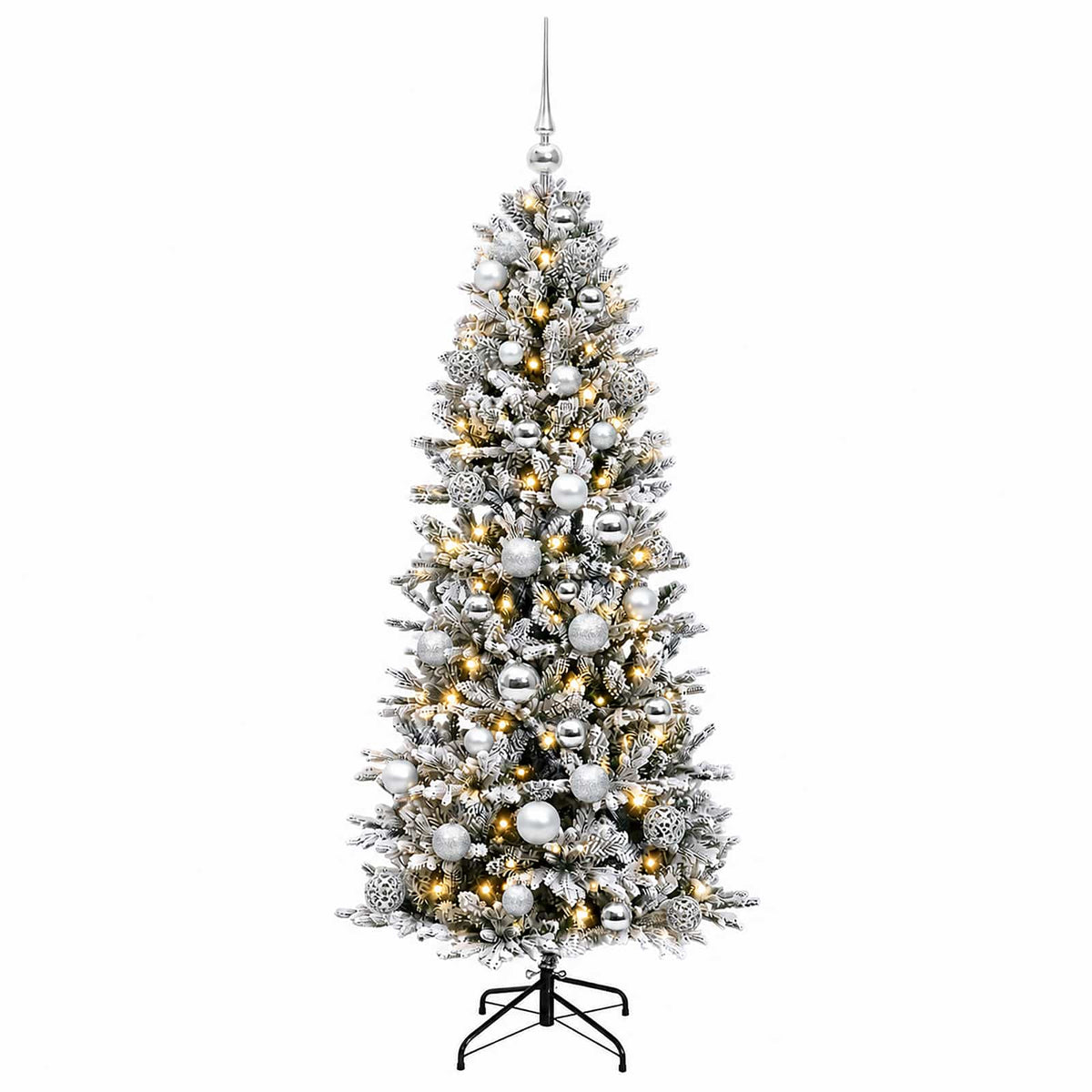 vidaXL Artificial Christmas Tree with Bauble 120 cm 150 LEDs