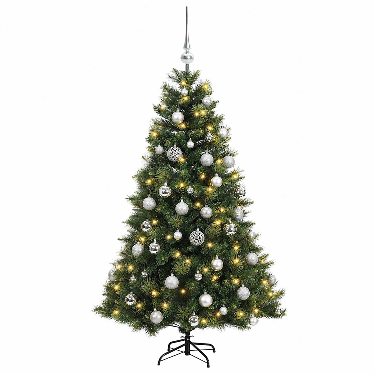 vidaXL Artificial Christmas Tree with Bauble 150 cm 150 LEDs