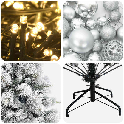 vidaXL Artificial Christmas Tree with Bauble 120 cm 150 LEDs