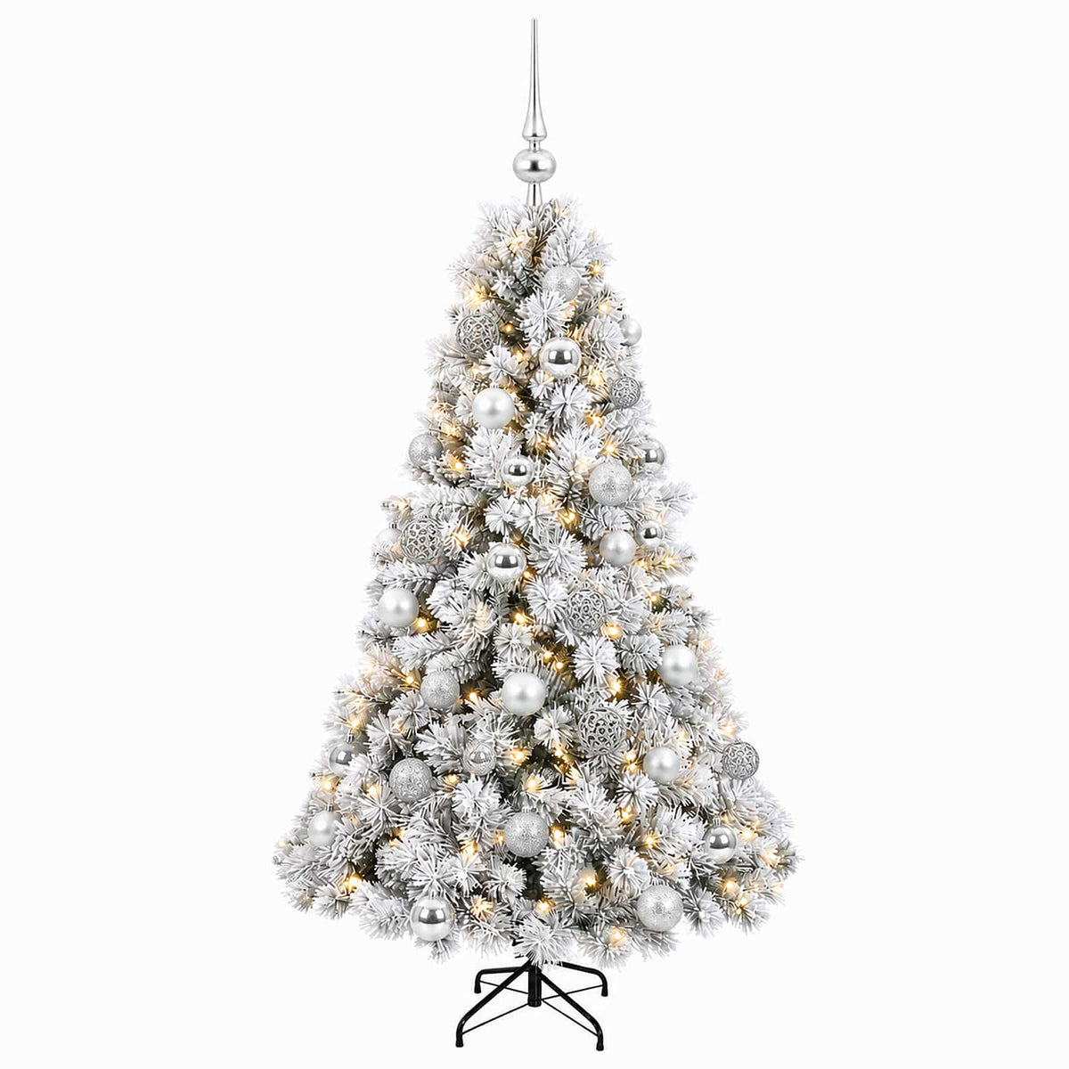 vidaXL Artificial Christmas Tree with Bauble 120 cm 150 LEDs