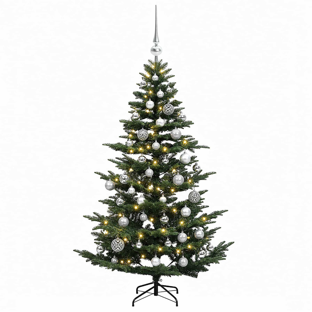 vidaXL Artificial Christmas Tree with Bauble 120 cm 150 LEDs