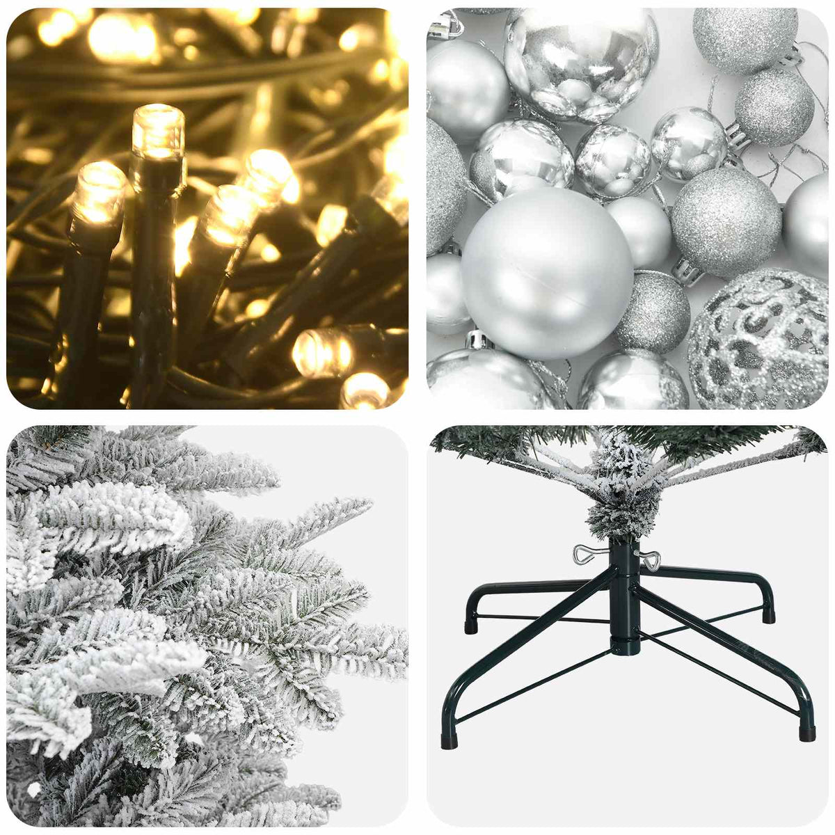 vidaXL Artificial Christmas Tree with Bauble 150 cm 150 LEDs