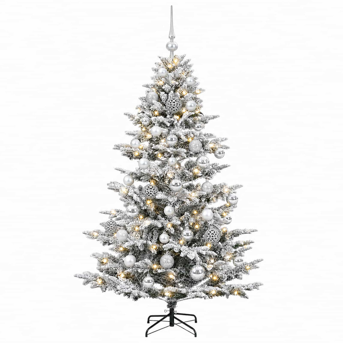 vidaXL Artificial Christmas Tree with Bauble 150 cm 150 LEDs