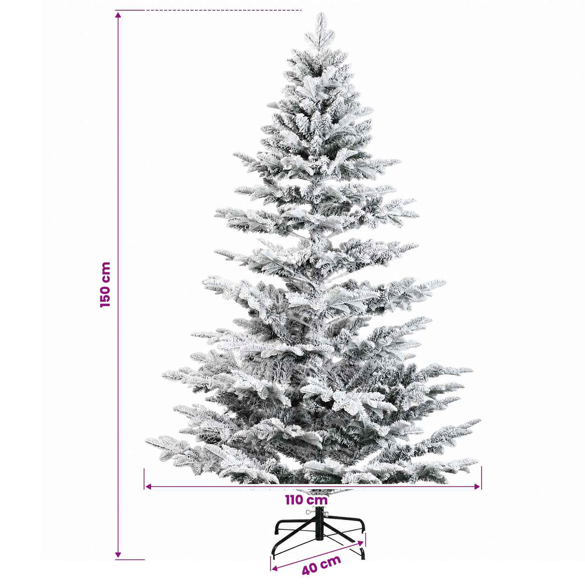 vidaXL Artificial Christmas Tree with Bauble 150 cm 150 LEDs