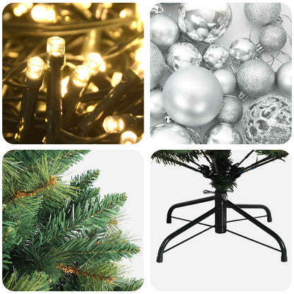 vidaXL Artificial Christmas Tree with Bauble 150 cm 150 LEDs