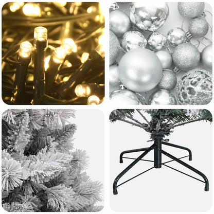 vidaXL Artificial Christmas Tree with Bauble 120 cm 150 LEDs