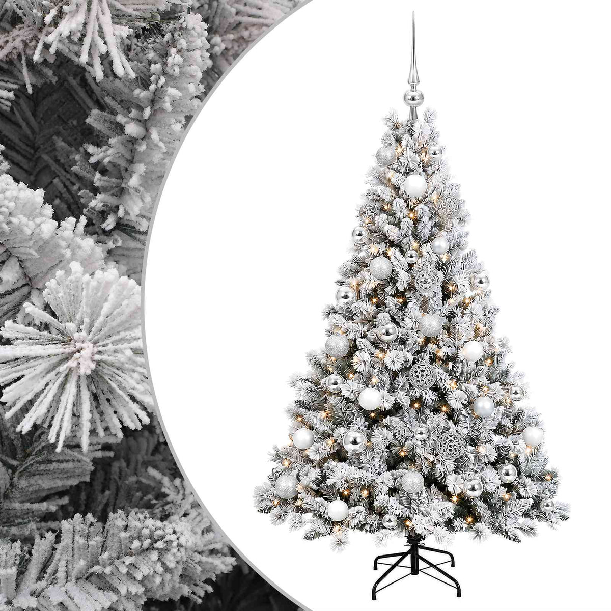 vidaXL Artificial Christmas Tree with Bauble 120 cm 150 LEDs