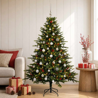 vidaXL Artificial Christmas Tree with Bauble 120 cm 150 LEDs