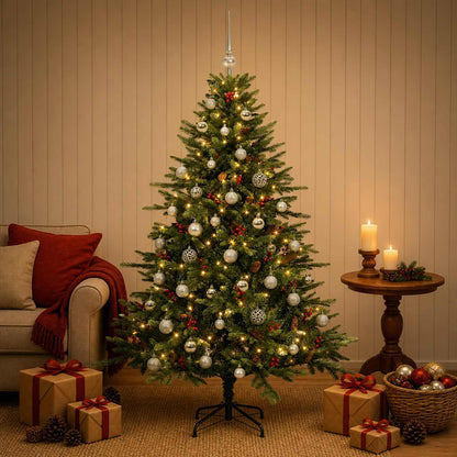 vidaXL Artificial Christmas Tree with Bauble 150 cm 150 LEDs