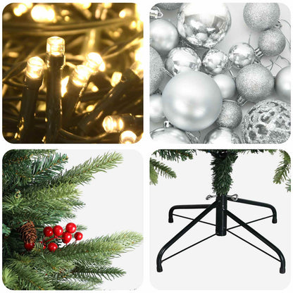vidaXL Artificial Christmas Tree with Bauble 150 cm 150 LEDs