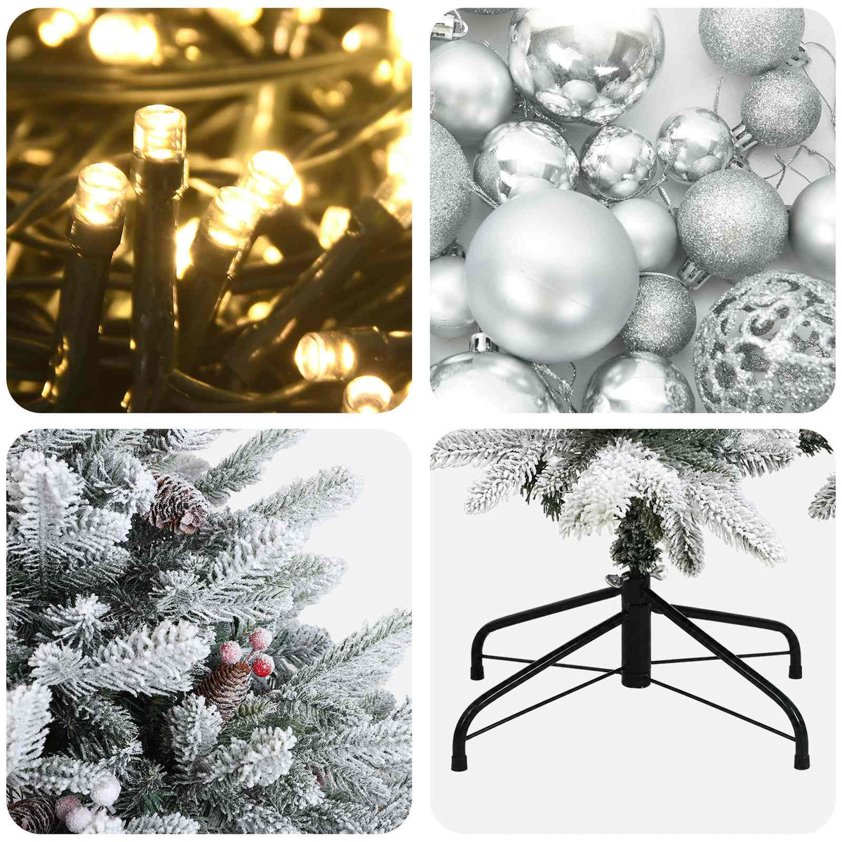 vidaXL Artificial Christmas Tree with Bauble 120 cm 150 LEDs