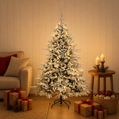 vidaXL Artificial Christmas Tree with Bauble 120 cm 150 LEDs